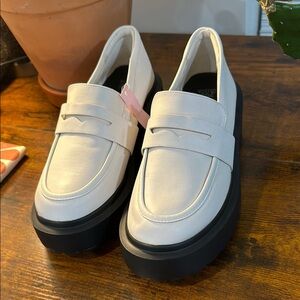 White Leather Loafers